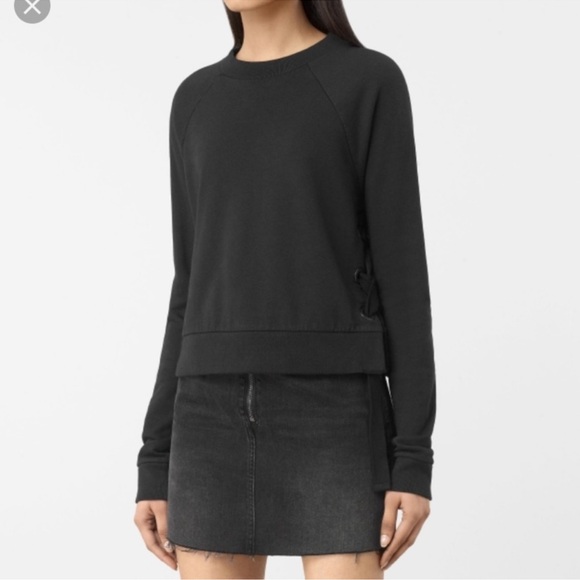 All Saints Leti lace up side sweatshirt - Picture 3 of 5
